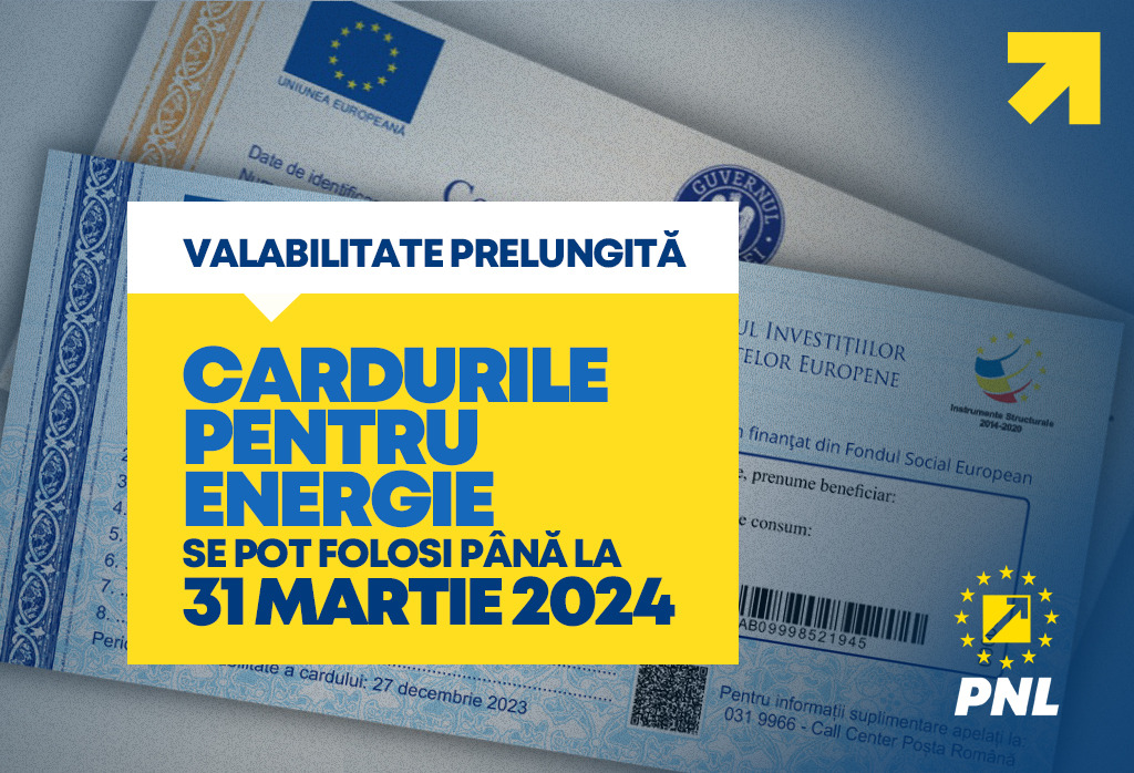 Dumitru Rujan-Cardurile pentru energie se pot folosi până pe 31 martie 2024!