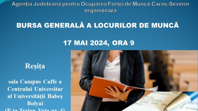 Peste 400 de locuri de muncă vor fi disponibile azi la Bursa generală a locurilor de muncă