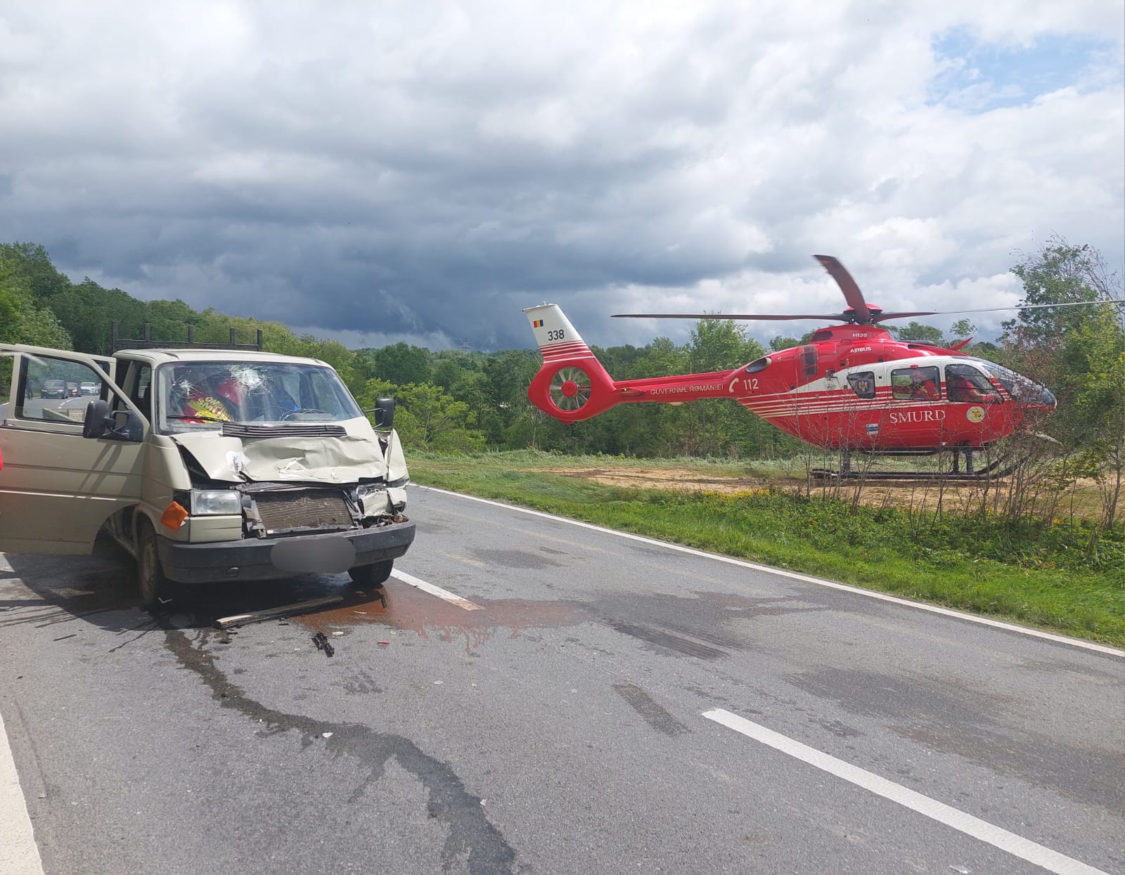 Accident rutier cu victimă încarcerată! Elicopterul SMURD din nou la datorie!