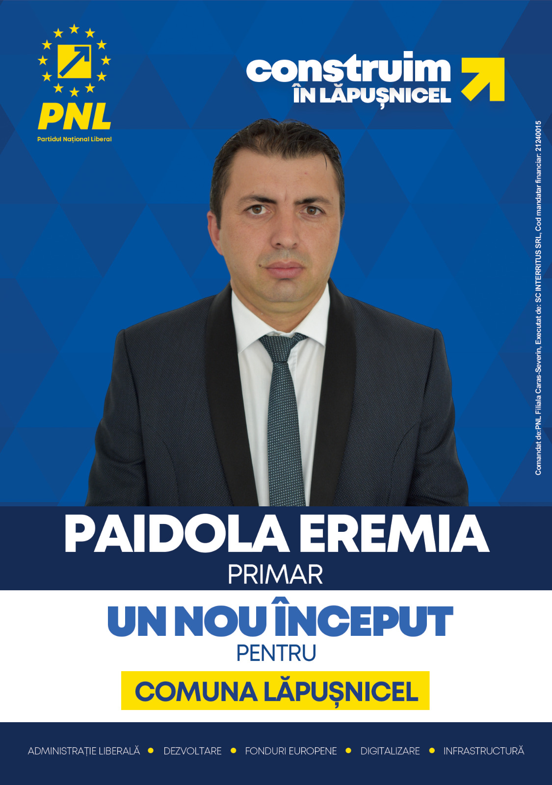 Profil de candidat: PAIDOLA EREMIA - primar Lăpușnicel