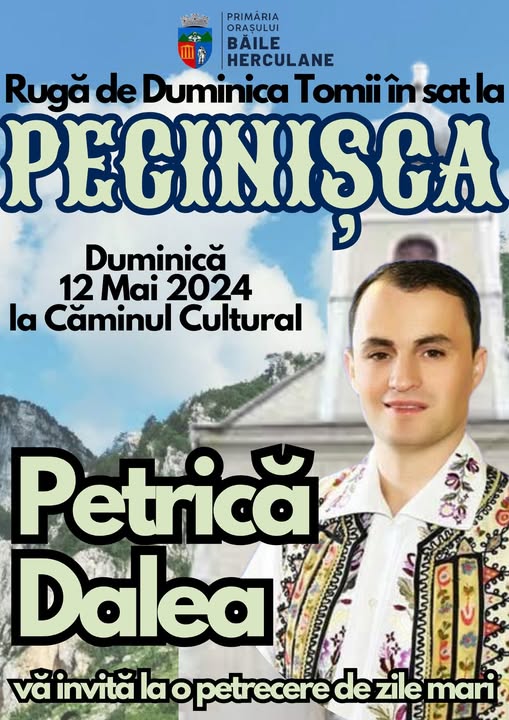 Primăria orașului Băile Herculane vă invită la nedeia de la Pecinișca